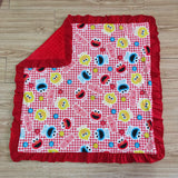 Cartoon Plaid Red Ruffles Blankets