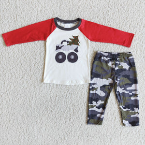 Promotional Camo Truck Boys Christmas Outfits