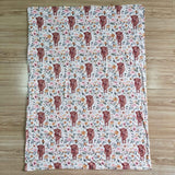 Cow Floral Pink Blankets