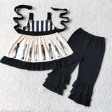 Black Stripes Belt Girls Halloween Outfits