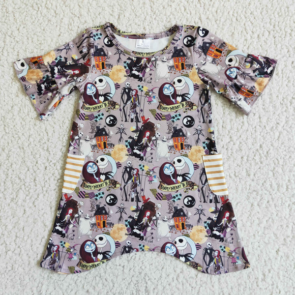 Cartoon Purple Girls Halloween Dress