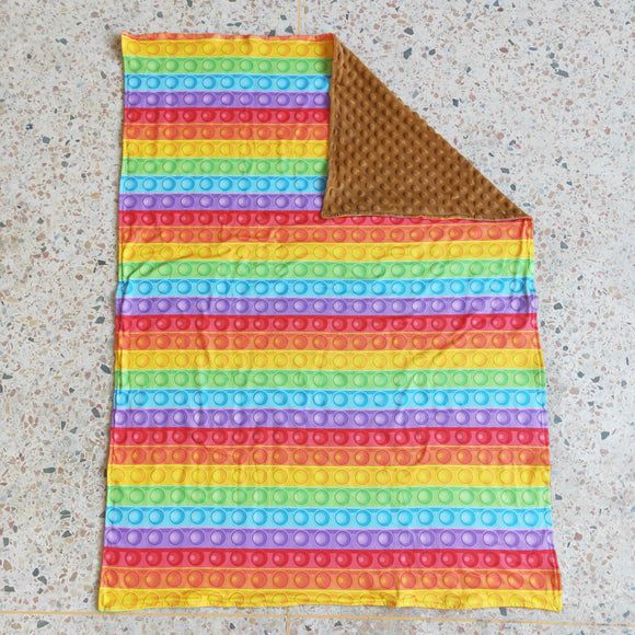 Colorful Stripes Brown Baby Blankets