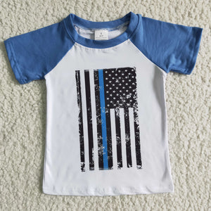 Promotional Flag Blue White Boys 4th of July Top