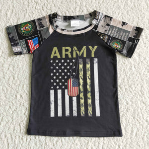 Promotional Army Black Boys 4th of July Top